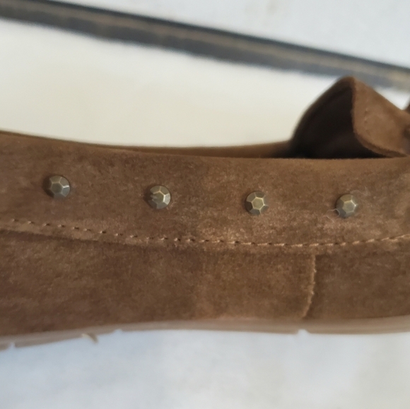 MINNETONKA Brown Soft Suede Leather Upper Slip On Moccasin Shoe Size 7.5 - Picture 8 of 14